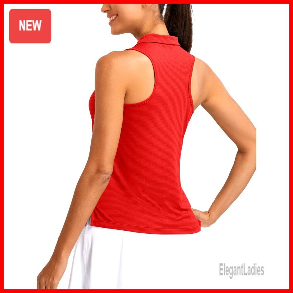 Sleeveless 1/4 Zip UPF 50+ Golf Polo Tank Top Quick Dry Athletic Shirt